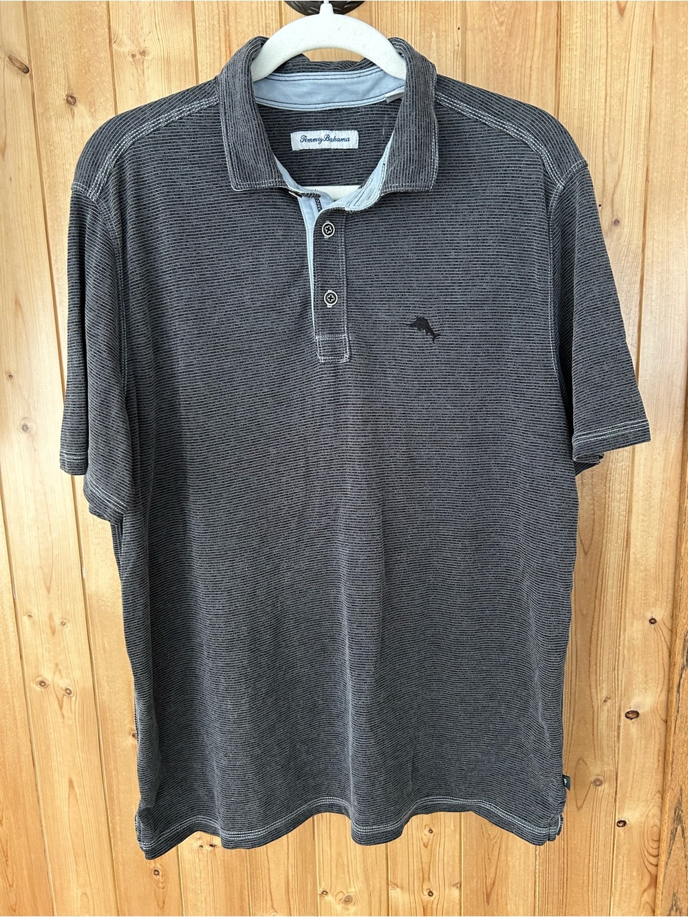Tommy Bahama Paradiso Cove Polo in Coal Striped Size Large